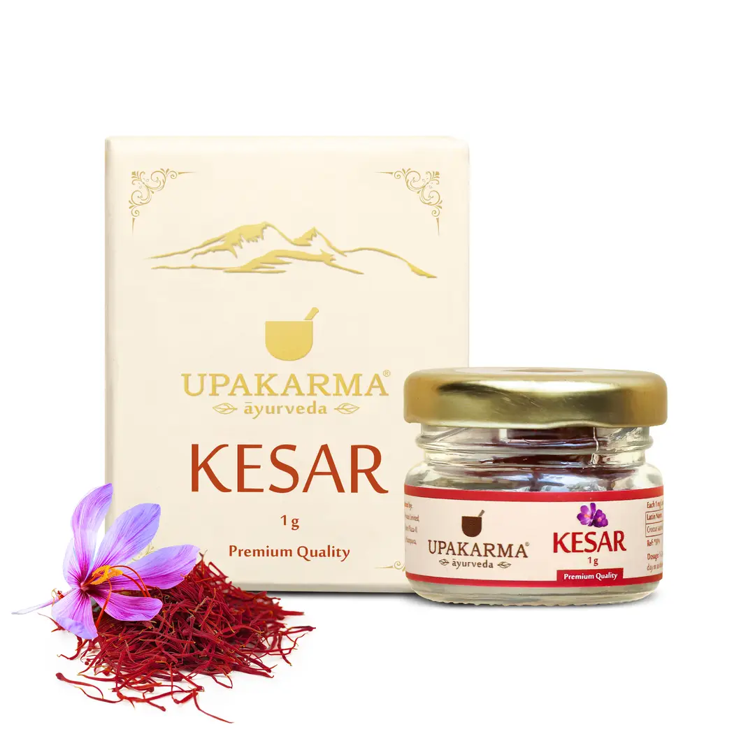 UPAKARMA Ayurveda Pure, Natural and Finest Grade Kashmiri Kesar / Saffron Threads - Regular Pack (1 gm)