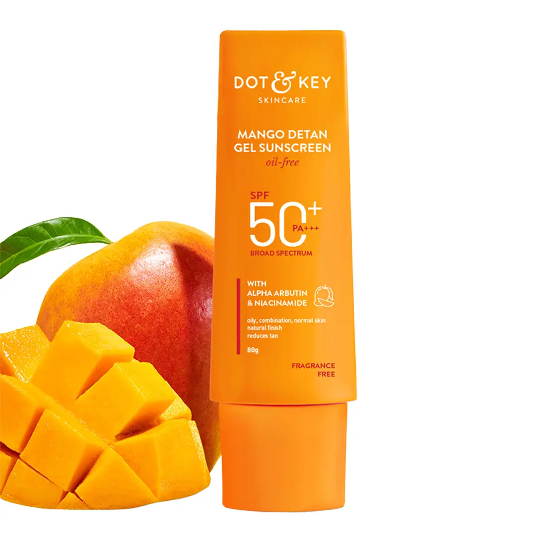 Dot & Key Mango Detan Gel Sunscreen for Preventing Skin Tan and Even Skin Tone - 80 gm