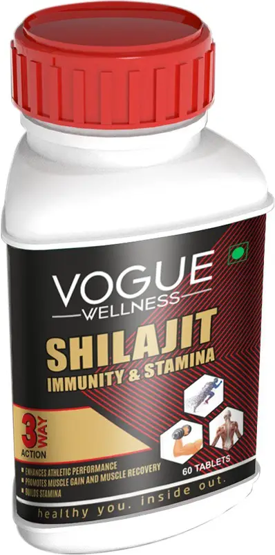 Vogue Wellness Shilajit for Immunity Stamina Muscle strength - Pack of 1 (60 Tablets)
