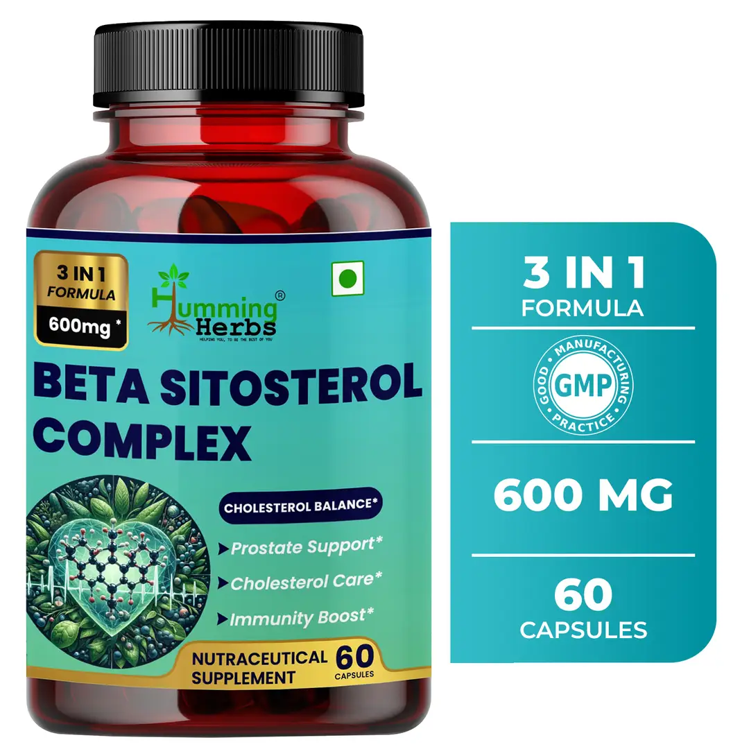 Humming Herbs Beta Sitosterol with Inositol for Strees and Cholesterol Health - Pack of 1 (60 Capsules)