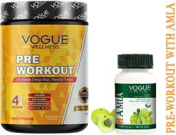 Vogue Wellness Pre-Workout Supplement Powder for Boost Energy With Amla (Combo) icon