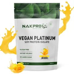 Nakpro 100% Soy Protein Isolate with 25.3g Protein, 4.6g BCAA for Muscle Gain and Recovery