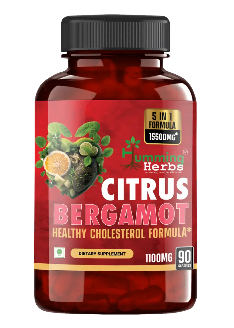 Humming Herbs Citrus Bergamot Supplement For Healthy Cholesterol Level - Pack of 1 (90 Capsules)