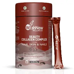 Wishnew Wellness Beauty Collagen Complex with Hyalronic Acid Biotin for Healthy Hair, Skin and Nails