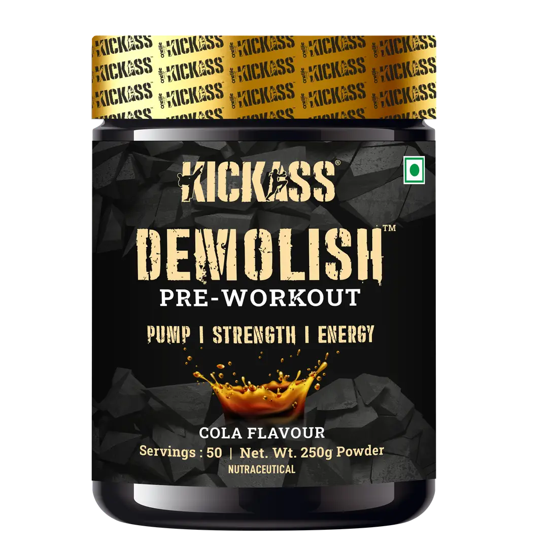 Kickass Demolish Preworkout for Pump, Strength and Energy - Cola