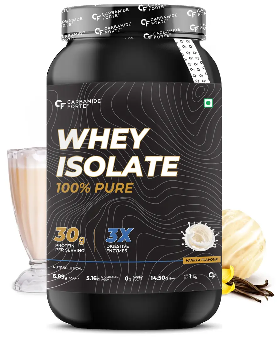 Carbamide Forte Whey Pure Isolate Protein Powder for Muscle Strength and Growth - Vanilla,1 kg