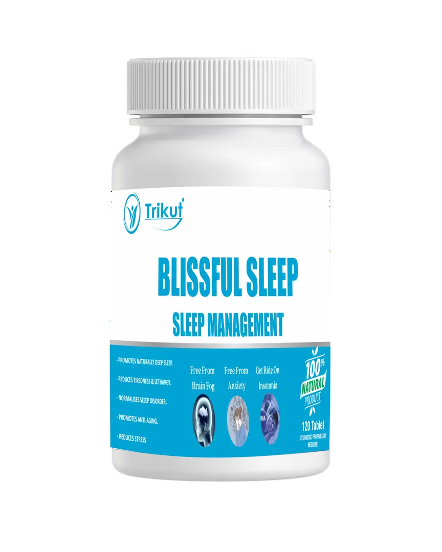 Trikut Nutrition Blissfull Sleep with Brahmi for Sleep Management - Pack of 1 (120 Tablets)