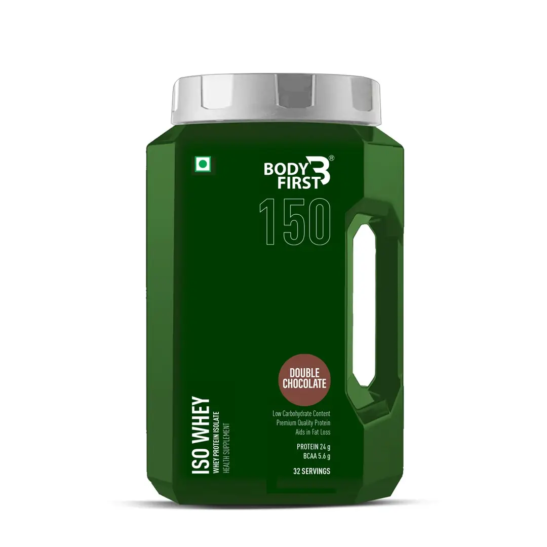 Bodyfirst Iso Whey, 32 Servings | Low Carbohydrate Content,Premieum Quality Protien,Aids in fat loss - 1 Kg - Double Chocolate