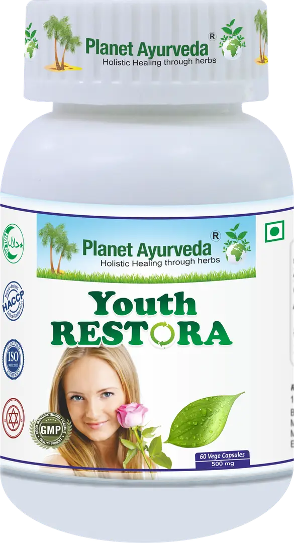 Planet Ayurveda Youth Restora for Healthy Charm of the body - Pack of 1 (60 Capsules)