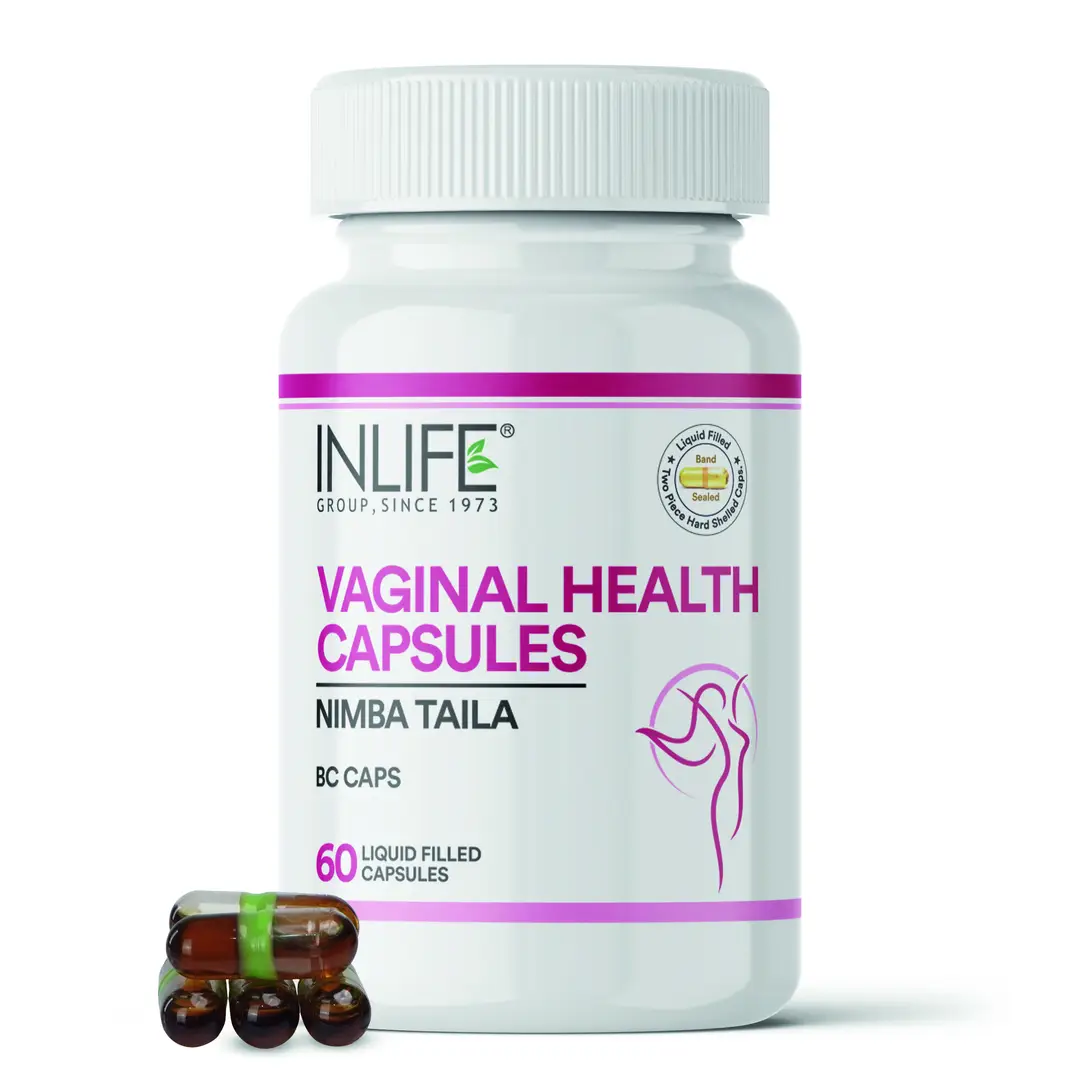 INLIFE Vaginal Health Capsules for Hygiene Support with Neem Seed Oil (Nimba Taila) 500mg | Promote Healthy Vaginal Odor & Vaginal Flora - 60 Count - Pack of 1(60 Capsules)