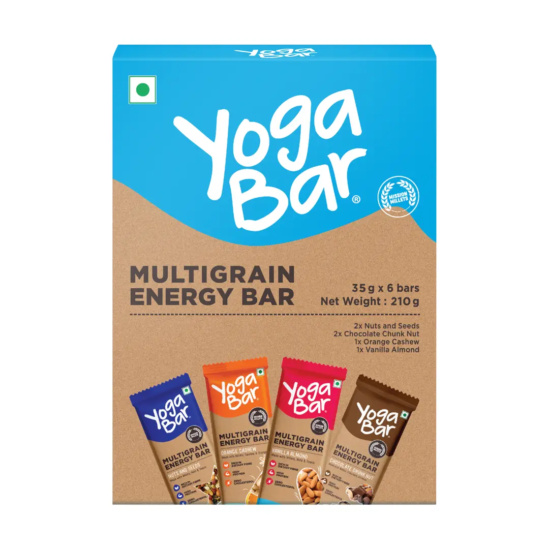 Yogabar Energy Bars Variety Pack - Pack of 1 (6 Bars)