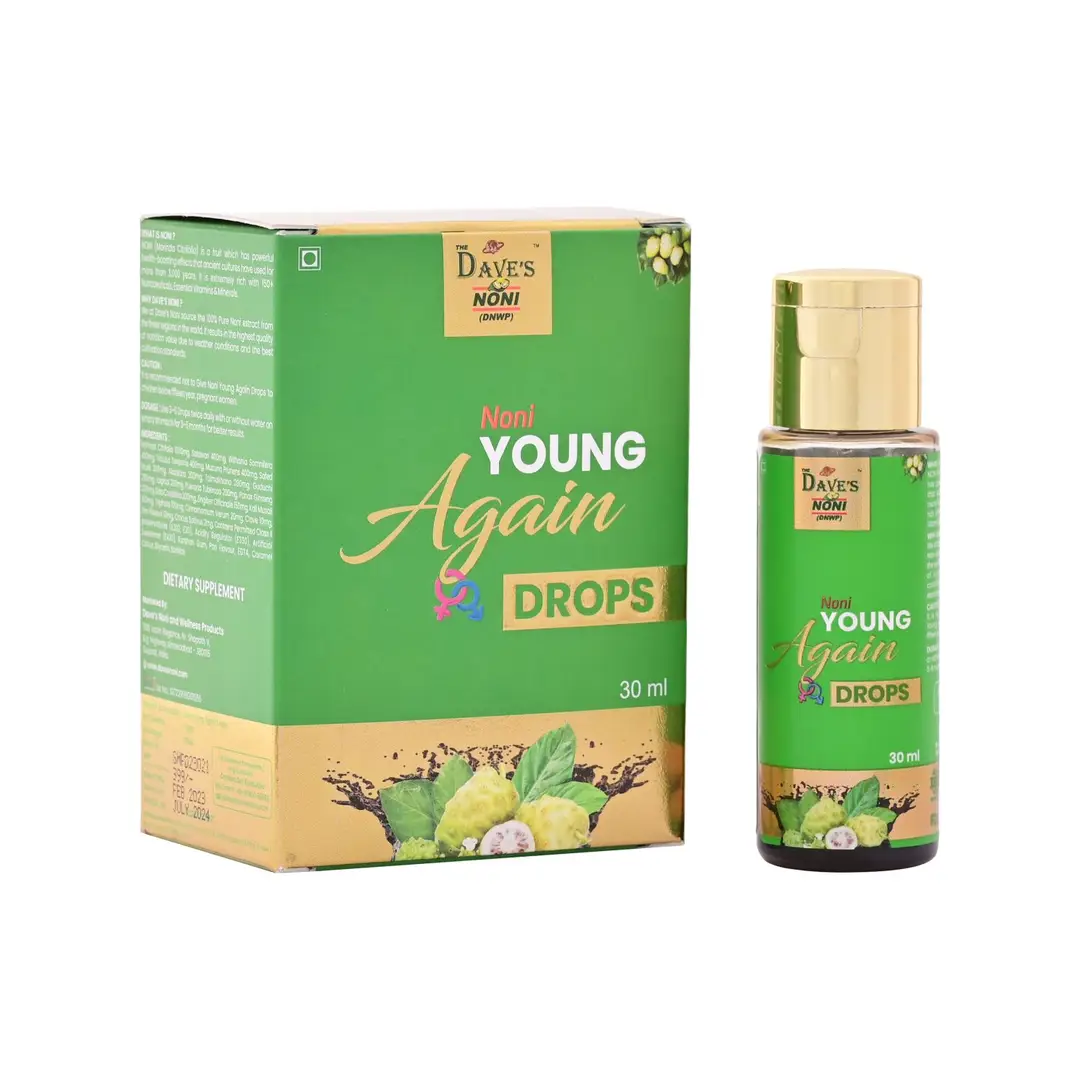 The Dave's Noni Young Again Drops for Boosts Stamina, Vigour & Vitality, Noni Immunity Booster Drops for Male - Pack of 1 (30 ml)