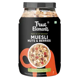 True Elements - Crunchy Nuts & Berries Muesli |  Enhanced with delicious dried cranberries  1kg icon
