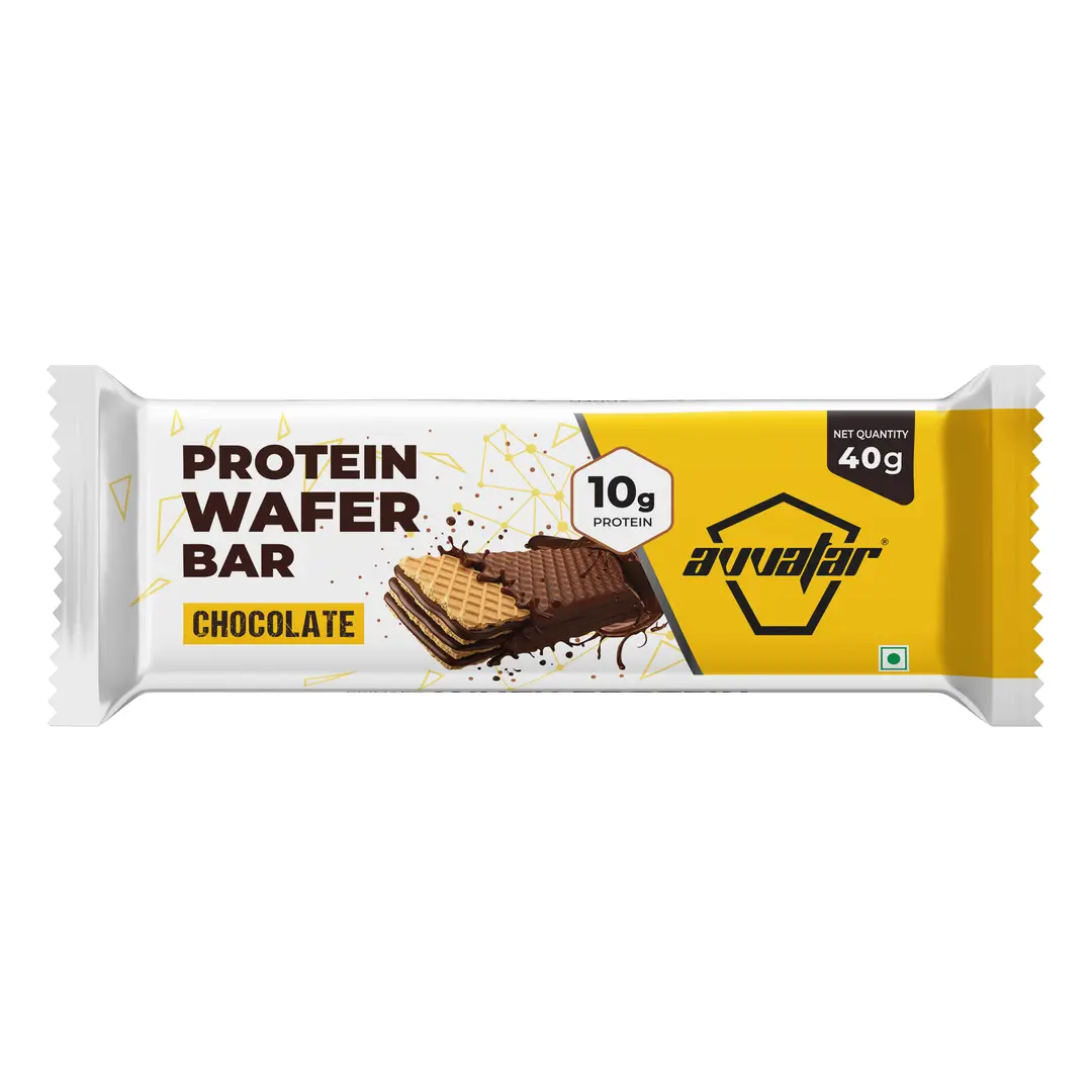 Avvatar Protein Wafer Bar with 10G Protein for Healthy Snacking - Pack of 1 (8 Energy Bars)