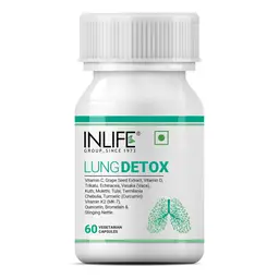 INLIFE - Lung Detox Supplement, with Stinging Nettle, Echinacea, Quercetin, Mulethi, Curcumin, Bromelain, Supports Healthy Lungs - 60 Veg Capsules icon