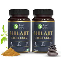 Pure Nutrition Shilajit Gold l Shilajit capsules for Men to give Strength, Stamina & Vigor