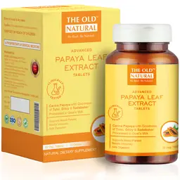 The Old Natural Papaya Leaf Extract Tablets I Carica Papaya with goodness of Tulsi, Giloy & Sadabahar I Made in Goat Milk I Improve Blood Platelets Count, With Goodness of Vitamin C, Anti-inflammatory & Antioxidant Properties - 30 Tablets icon