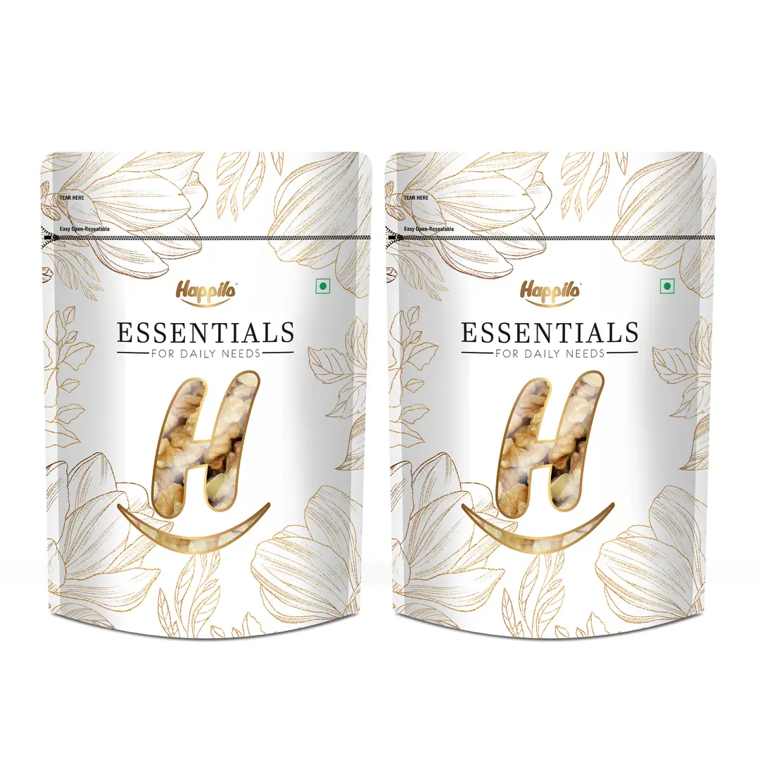 Happilo Essentials Popular Walnuts Kernals Quarter - Pack of 2 (1000 gm)