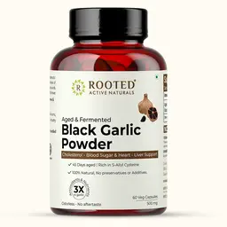 Rooted Active Naturals Aged & Fermented Black Garlic for Regulating Cholesterol