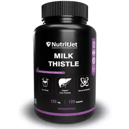 NutritJet -  Milk Thistle 30:1 – Liver Cleanse Support Detox – Silymarin – Extra Strength  | 120 Veg Capsules | icon