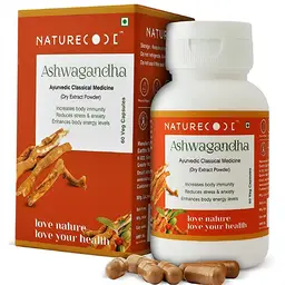 Nature Code Ashwagandha Increases Body Energy Level- 60 Veg. Capsules icon