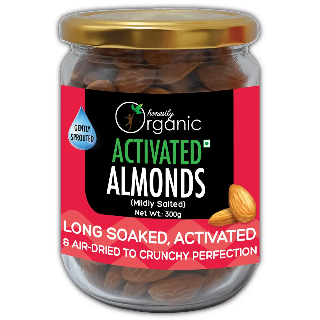 Honestly Organic - Activated Organic Almonds - with Sea Salt - for Regulating Body Weight - 300 gm