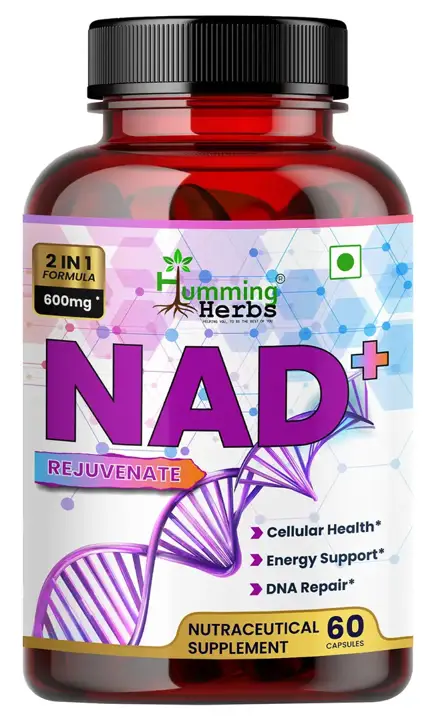 Humming Herbs NAD+ for Energy, Metabolism, Longevity and Vitality - Pack of 1 (60 Capsules)