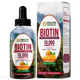 Himalayan Organics Liquid Biotin 10000mcg Drops for Hair Growth - Glowing Skin & Strong Nails icon