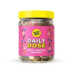 Yogabar Daily Dose Dry Fruit Nuts, Seeds & Berries Organic Mix | Nutritious, Roasted and Crunchy Trail Snack | 20+ Varieties like Almond, Cashew, Cranberry, Sunflower Seed, Pumpkin Seeds Pista - 325g icon