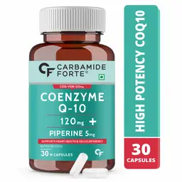 Carbamide Forte - Coq10 Coenzyme Q10 - 120mg Capsule with Piperine 5mg Supplement icon