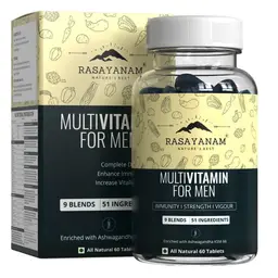 Rasayanam Multivitamin for Men with 51 ingredients & 9 Blends for Energy Levels and Gut Health