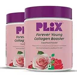 Plix Forever Young Collagen Collagen Booster Powder with Hyaluronic Acid & Vitamin C for Skin Elasticity, Firmness and Youthful Glow icon