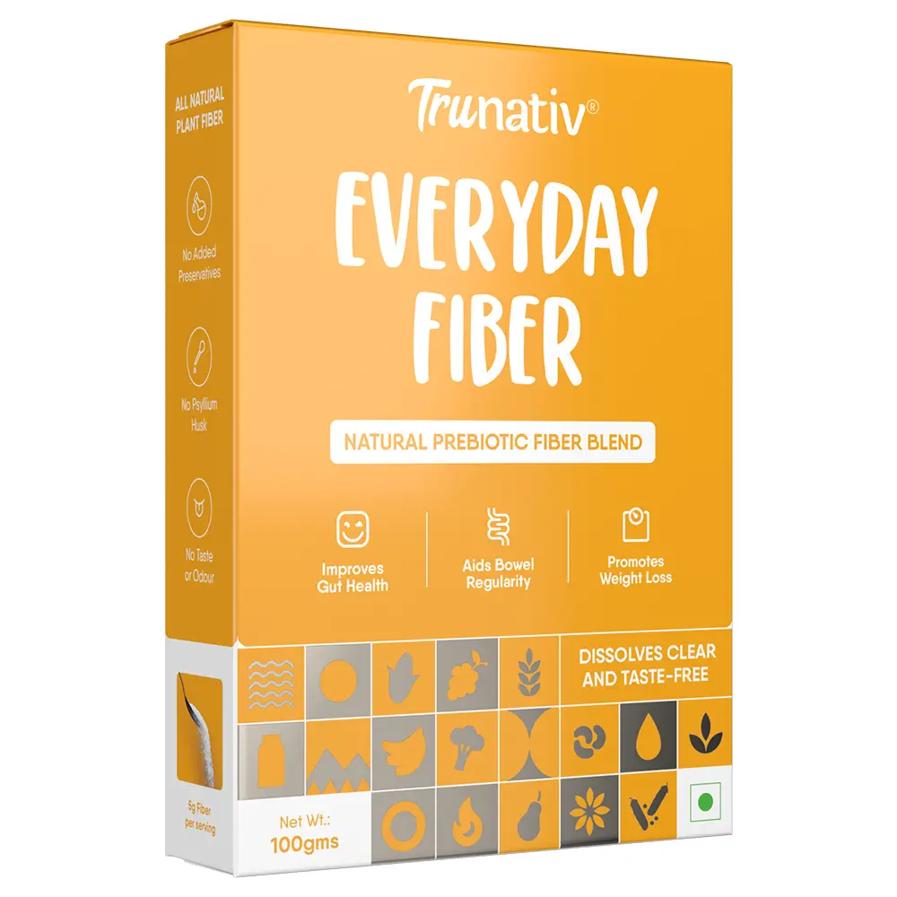 TruNativ Everyday Fiber Non-GMO & Gluten Free For Enhancing Digestive Health, Unflavoured | Plant Based Fibre Helps Weight Loss, Regulate Blood Sugar & Cholesterol Levels | Easy To Use| 100g - 100 gm