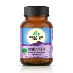 Organic India - Cinnamon - Helps with bloating, gas, indigestion, poor metabolism, poor immunity, gripping pain, joint pain, blood disorder icon