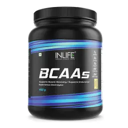 INLIFE - BCAA Supplement 7g Amino Acids Instantized for Pre Post & Intra Energy Drink for Workout, 2.5g L-Glutamine,1g Citrulline Malate, 1180mg Electrolytes Powder (Pineapple, 450g) icon