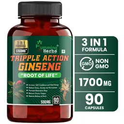 Humming Herbs Triple Action Ginseng With Siberian, American & Red Korean (Energy & Immunity) (90 Capsules) icon