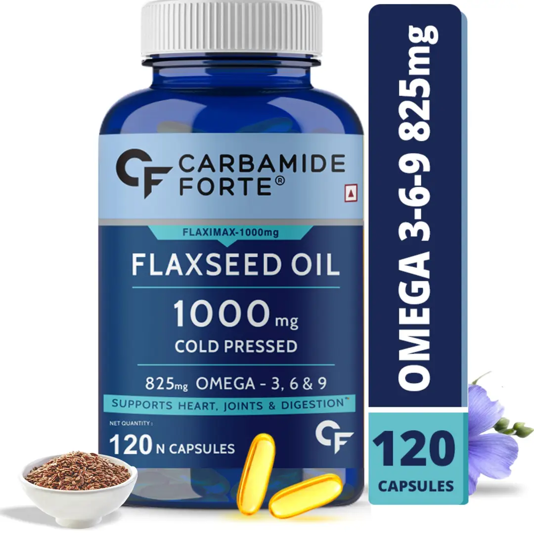 Carbamide Forte Cold Pressed Flaxseed Oil Omega 3 6 9 Capsules (1000mg)