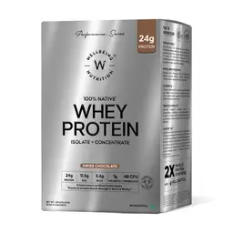 Wellbeing Nutrition Whey Protein Isolate + Concentrate with 24g Protein, 11.5g EAA, 1g Glutamine for Supporting Protein Synthesis and Muscle Strength