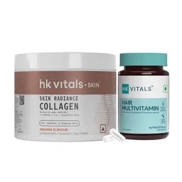 hk vitals Hair Multivitamin (30 Capsules) and Skin Radiance (Orange, 100 gm)