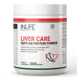 INLIFE - Hepstan Liver Care Support Protein Powder Supplement Whey Protein Vitamins Minerals BCAAs – 300 Grams (Vanilla) icon