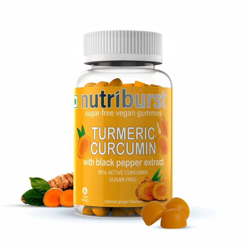 Nutriburst Turmeric Curcumin Gummies for Weight Management - Pack of 1(60 Gummies)