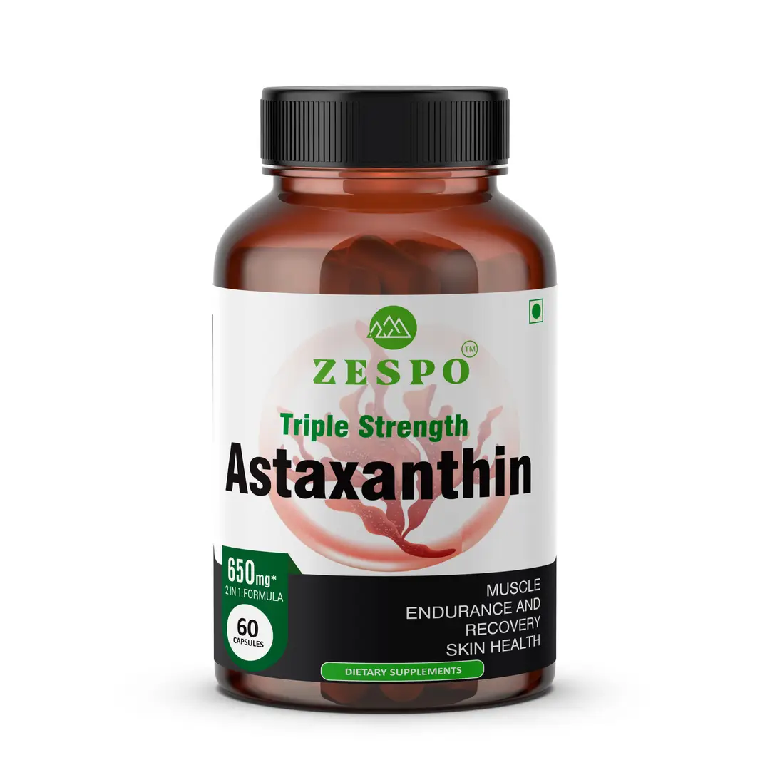 Zespo Astaxanthin with Coenzyme- Strength for Enhanced Radiant Skin and Immune Support - Pack of 1(60 Capsules)