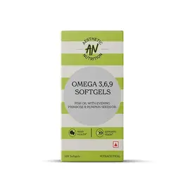 Aesthetic Nutrition Omega 3, 6, 9 with Evening Primrose, Fish Oil, and Pumpkin Seed Oil for Heart, Skin, and Joint Health