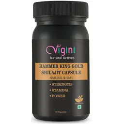 Vigini -  Natural Actives Hammer King Gold Shilajit Capsules - with Safed Musli, Trivang Shilajit Swarna Bhasma - for Boosting Extreme Stamina and Testosterone Enhancer Capsules For Men-30 Capsule 
 icon