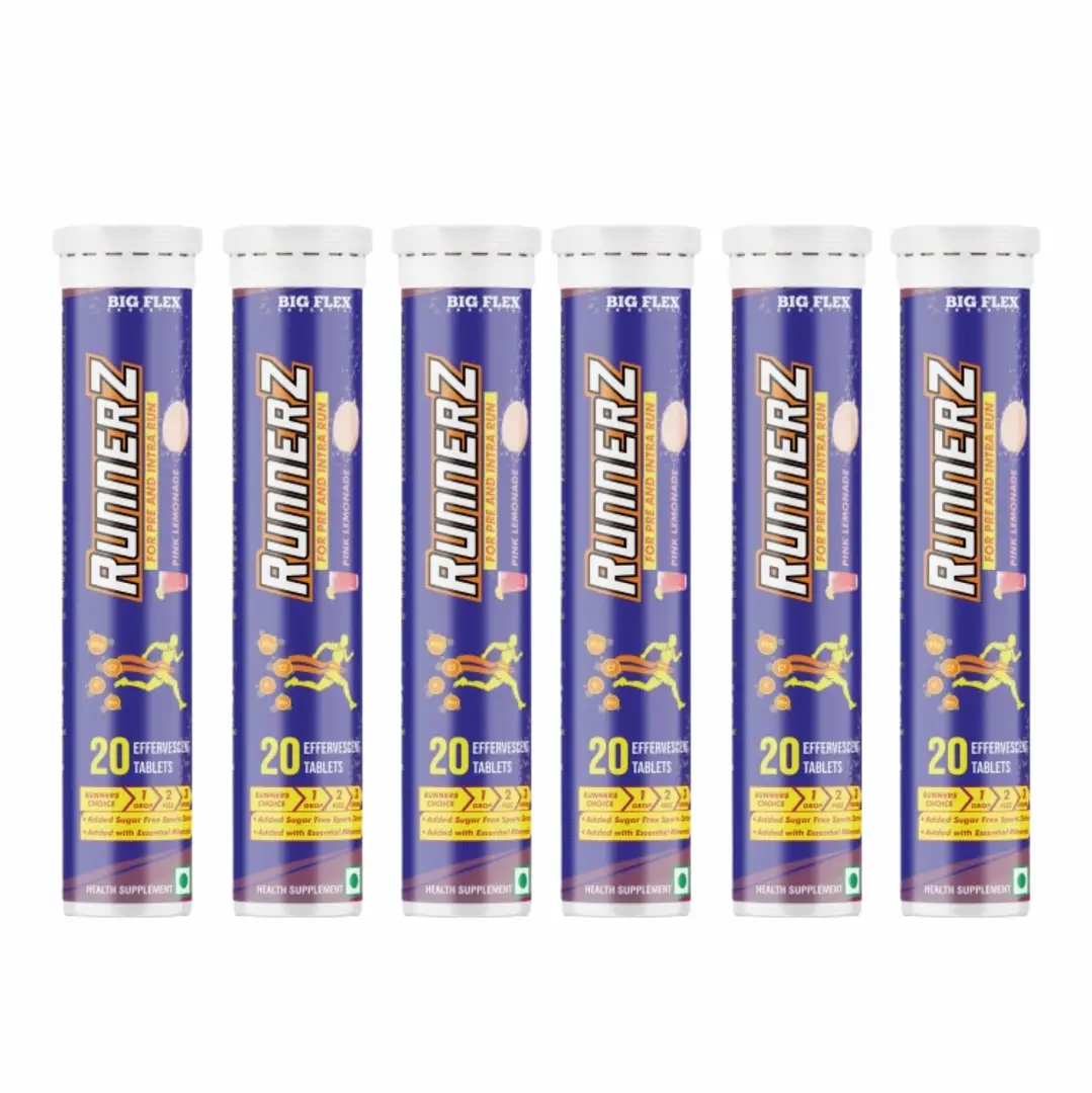 Bigflex Runnerz for Pre and Intra Run - Pink Lemonade,120 Effervescent Tablets