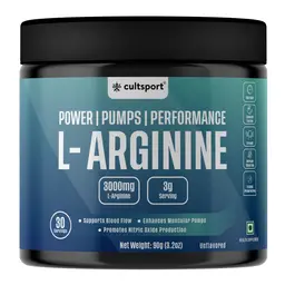 Cultsport L-Arginine | 3000mg L Arginine | Power, Pumps, Performance | Unflavoured, 90g icon