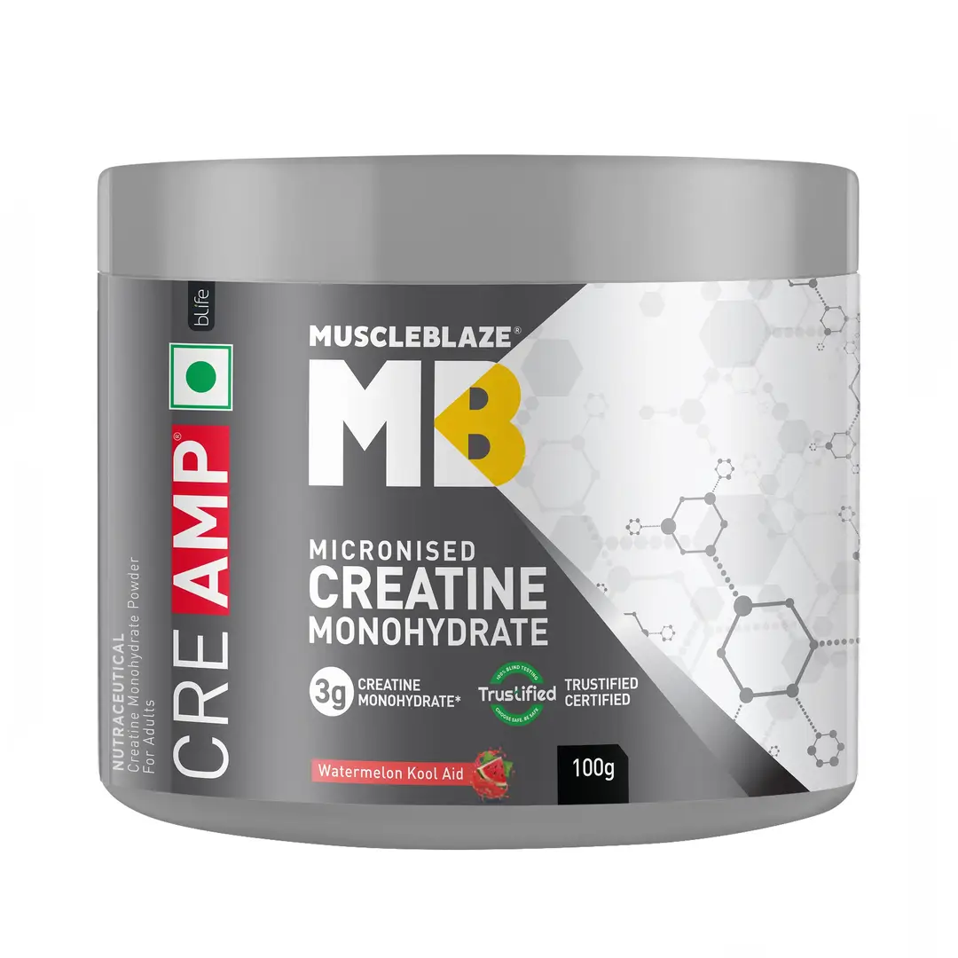 MuscleBlaze Creatine Monohydrate CreAMP Powder for Quick Muscle Recovery - Watermelon Kool Aid,120 gm