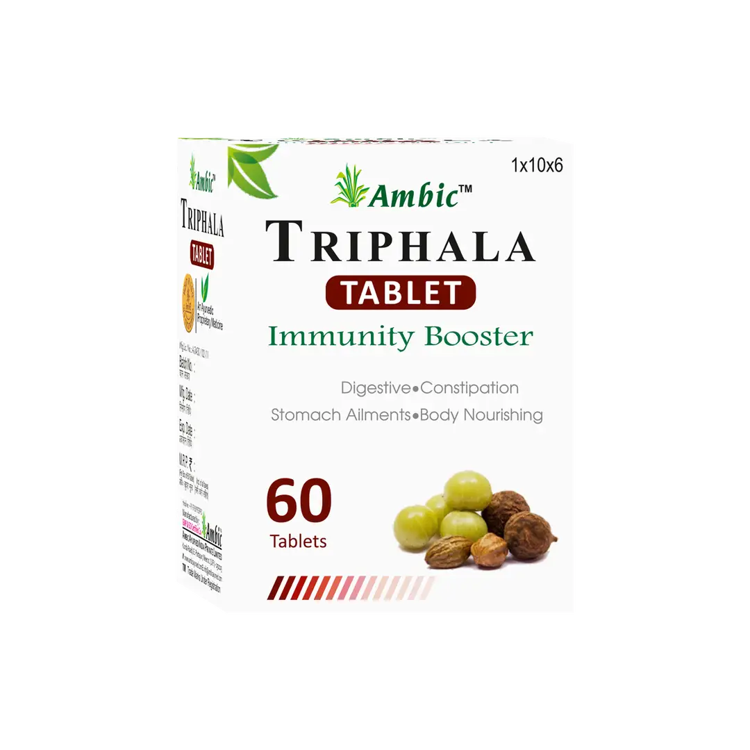 Ambic Wellness Triphala for Digestive Health and Relief From Constipation - Pack of 1 (60 Tablets)