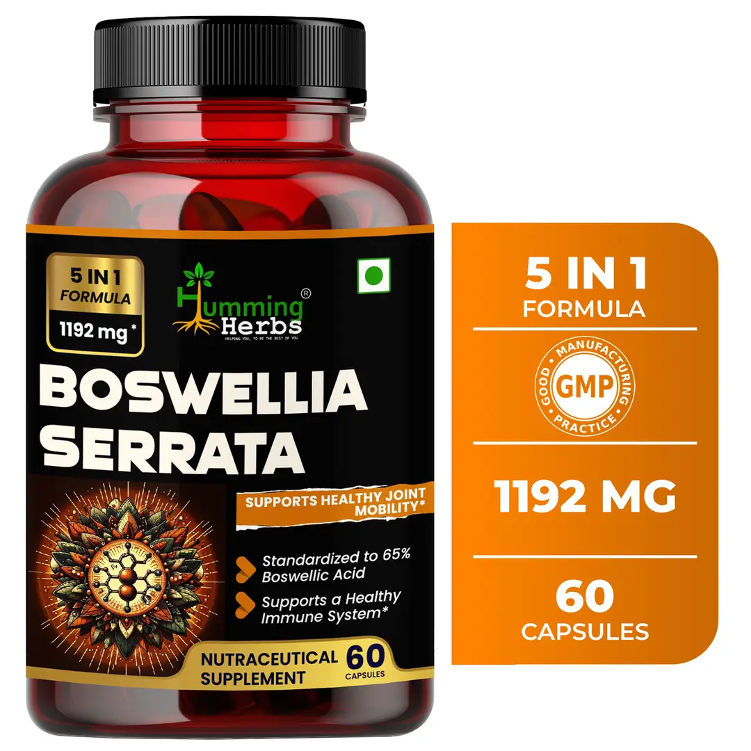 Humming Herbs Boswellia Serrata Supplement for Joint, Mobility and Immune Health - Pack of 1 (60 Capsules)