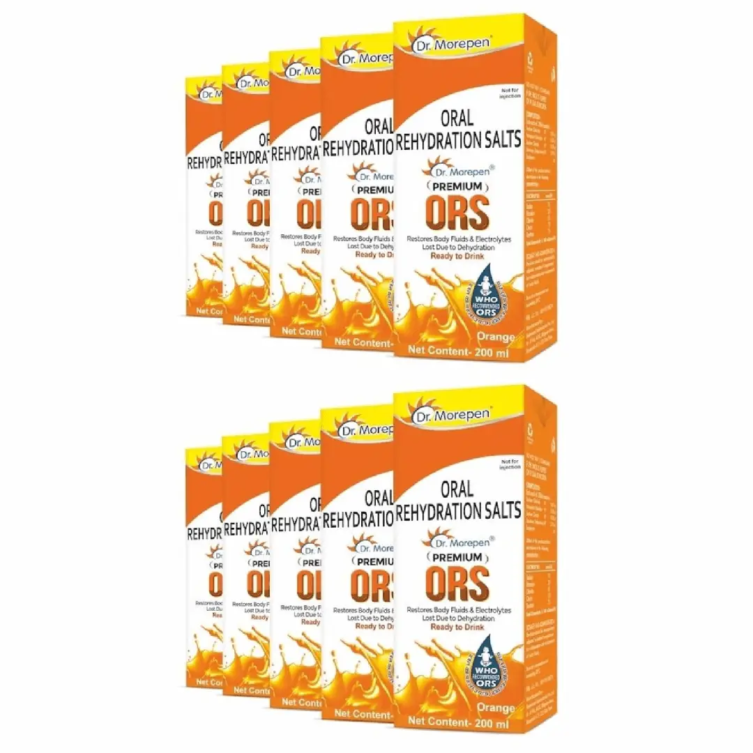 Dr. Morepen Premium ORS Drink With Electrolytes for Instant Hydration - Orange (2000 ml)